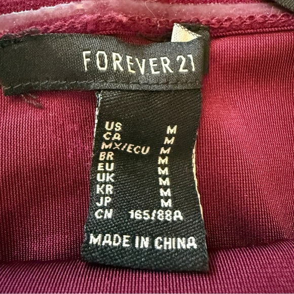 Forever 21 Velvet Gothic Tube Top Burgundy Jr Size Medium No Slip Vamp Goth Glam - Picture 2 of 10